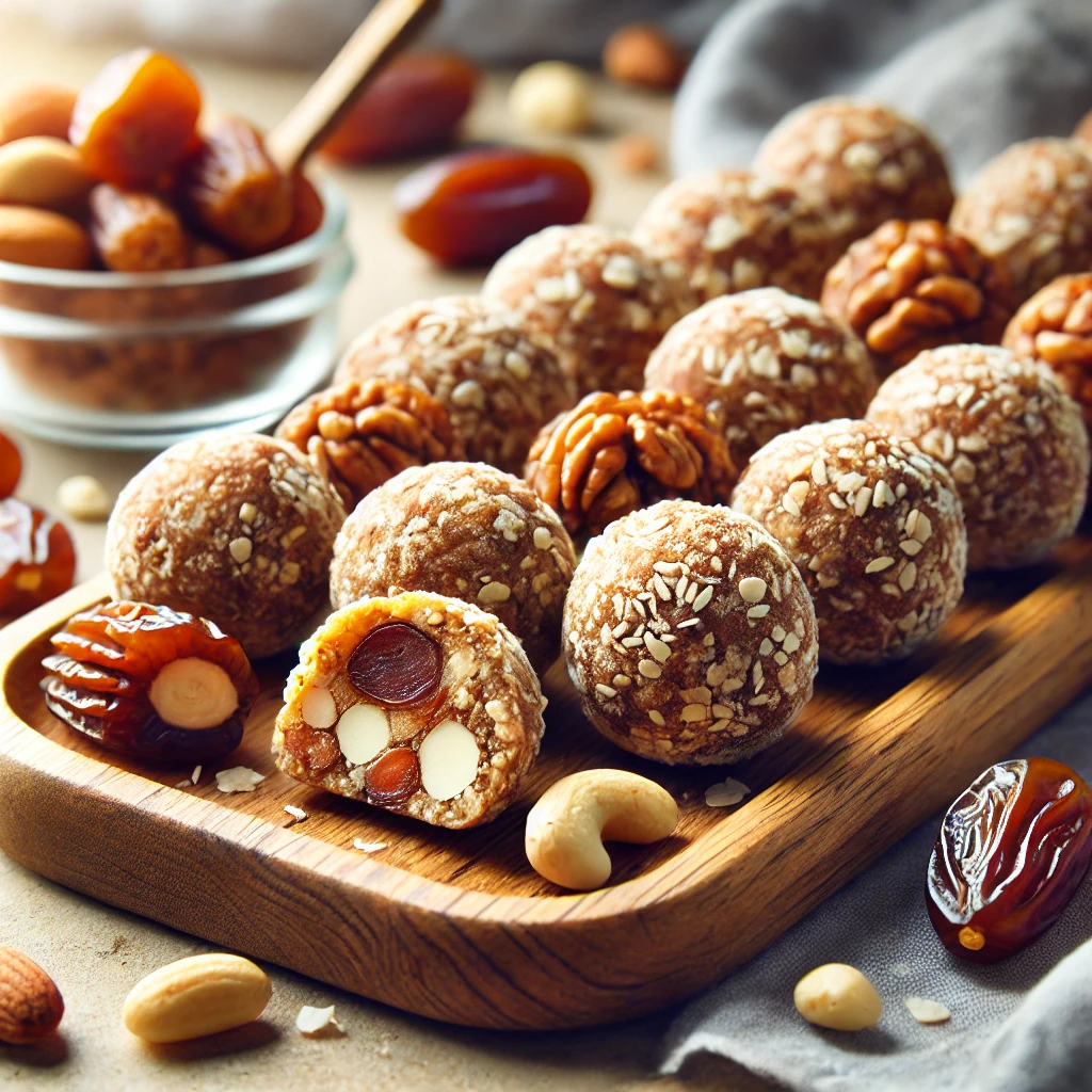 Protein-packed date and nut balls, an energy-boosting choice for sweet and healthy snacks.