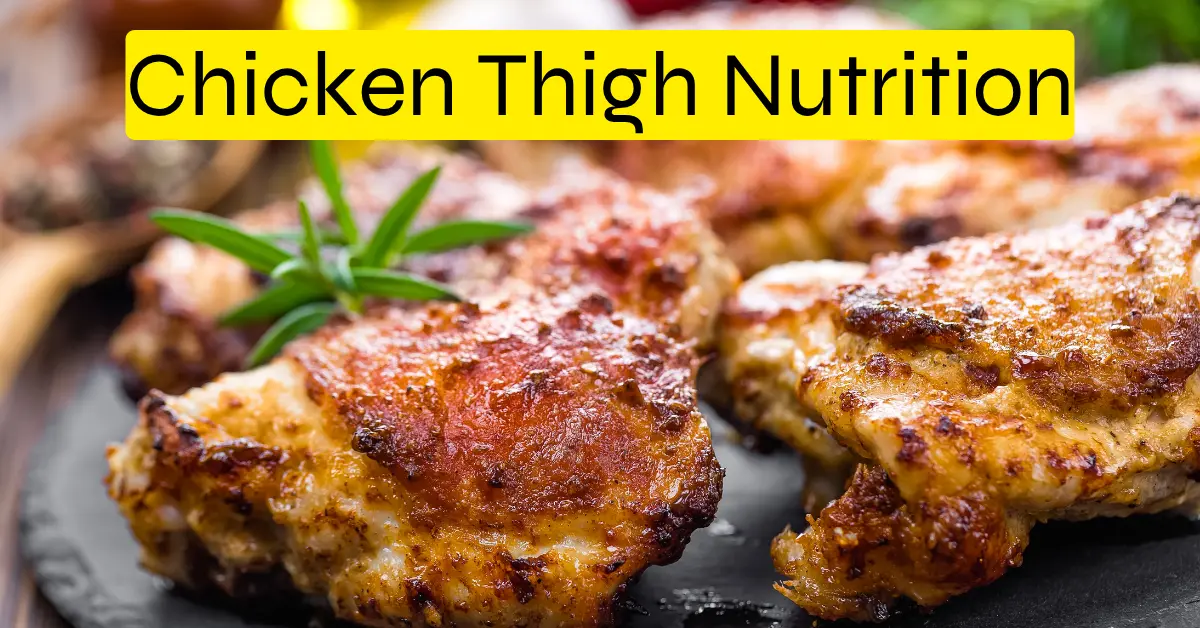 Grilled chicken thighs served on a black plate, garnished with fresh herbs, highlighting a delicious example of high-protein chicken thigh nutrition.